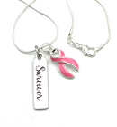 Pink Ribbon Breast Cancer Survivor Necklace