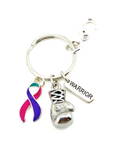 Pick Your Ribbon Keychain - Boxing Glove / Warrior Key chain - Rock Your Cause Jewelry