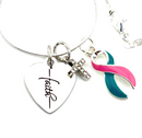 Pink & Teal Ribbon Faith Necklace - Rock Your Cause Jewelry