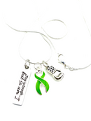 Lime Green Ribbon Necklace - This is Tough...But So Am I - Rock Your Cause Jewelry
