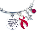 Red Ribbon Charm Bracelet - Only in Darkness Can We See The Stars - Rock Your Cause Jewelry