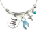 Light Blue Ribbon Bracelet - Let Your Be Faith Be Bigger than Your Fear