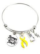 Yellow Ribbon Bracelet - Stronger Than The Storm - Rock Your Cause Jewelry