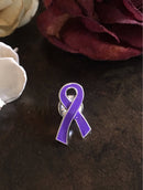 Purple Ribbon / Lapel, Hat, Lab Coat, Laynard Pin - Rock Your Cause Jewelry