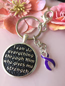 Pick Your Ribbon - I Can Do Everything Keychain / Cancer Survivor Awareness Gift  / Spoonie / Chronic Illness / Surgery Chemo Radiation Gift