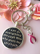 Pick Your Ribbon - I Can Do Everything Keychain / Cancer Survivor Awareness Gift  / Spoonie / Chronic Illness / Surgery Chemo Radiation Gift