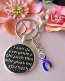 Pick Your Ribbon - I Can Do Everything Keychain / Cancer Survivor Awareness Gift  / Spoonie / Chronic Illness / Surgery Chemo Radiation Gift