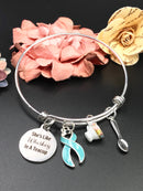 Whiskey in Teacup Bracelet / Cancer Leukemia Lymphoma Melanoma Osteosarcoma Survivor / Chronic Illness Spoonie Awareness - ANY RIBBON Color