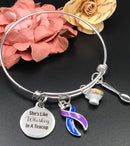 Whiskey in Teacup Bracelet / Cancer Leukemia Lymphoma Melanoma Osteosarcoma Survivor / Chronic Illness Spoonie Awareness - ANY RIBBON Color