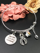 Whiskey in Teacup Bracelet / Cancer Leukemia Lymphoma Melanoma Osteosarcoma Survivor / Chronic Illness Spoonie Awareness - ANY RIBBON Color