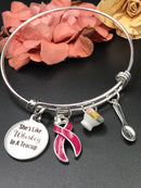 Whiskey in Teacup Bracelet / Cancer Leukemia Lymphoma Melanoma Osteosarcoma Survivor / Chronic Illness Spoonie Awareness - ANY RIBBON Color