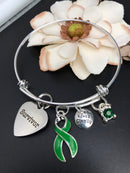 Green Ribbon Survivor Charm Bracelet - Rock Your Cause Jewelry