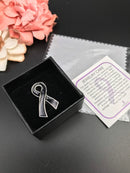 Black Ribbon / Lapel Hat Pin / Melanoma Awareness / Skin Cancer Survivor / Wedding Accessory - Rock Your Cause Jewelry