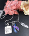 Blue & Purple Ribbon Necklace - Kind Heart, Fierce Mind, Brave Spirit - Rock Your Cause Jewelry