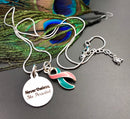 Pick Ribbon / She Persisted Necklace / Fighting Cancer, Chronic Illness, Invisible Illness, Rare Disease, Cancer Survivor Spoonie