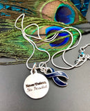 Pick Ribbon / She Persisted Necklace / Fighting Cancer, Chronic Illness, Invisible Illness, Rare Disease, Cancer Survivor Spoonie