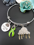 Lime Green Ribbon Bracelet or Necklace - Dance in the Rain - Rock Your Cause Jewelry