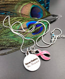 Pick Ribbon / She Persisted Necklace / Fighting Cancer, Chronic Illness, Invisible Illness, Rare Disease, Cancer Survivor Spoonie
