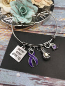 Never Ever Give Up Charm Bracelet / Cancer Survivor Awareness Gift, Chronic Illness, Spoonie / Surgery Gift - Pick ANY RIBBON Color
