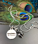 Pick Ribbon / She Persisted Necklace / Fighting Cancer, Chronic Illness, Invisible Illness, Rare Disease, Cancer Survivor Spoonie