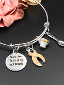 Whiskey in Teacup Bracelet / Cancer Leukemia Lymphoma Melanoma Osteosarcoma Survivor / Chronic Illness Spoonie Awareness - ANY RIBBON Color