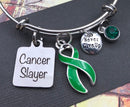 Green Ribbon Cancer Slayer Charm Bracelet - Rock Your Cause Jewelry