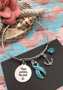 Light Blue Ribbon - Hope Anchors the Soul Charm Bracelet - Rock Your Cause Jewelry