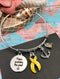 Yellow Ribbon - Hope Anchors the Soul Charm Bracelet - Rock Your Cause Jewelry
