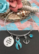 Light Blue Ribbon - Hope Anchors the Soul Charm Bracelet - Rock Your Cause Jewelry