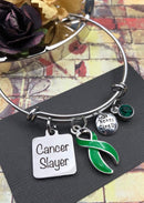 Green Ribbon Cancer Slayer Charm Bracelet - Rock Your Cause Jewelry