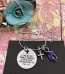 Violet Purple Ribbon Necklace - I Can Do All Things Through Christ - Rock Your Cause Jewelry