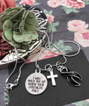 Black Ribbon Necklace - I Will Hold You Up When Your Strength Fails Necklace - Rock Your Cause Jewelry