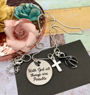 Black Ribbon Necklace - With God All Things are Possible - Rock Your Cause Jewelry