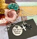 Black Ribbon Necklace - With God All Things are Possible - Rock Your Cause Jewelry