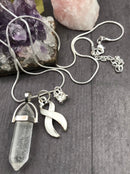 White Ribbon Healing Crystal Quartz Necklace - Rock Your Cause Jewelry
