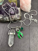 Green Ribbon Healing Quartz Crystal Necklace - Rock Your Cause Jewelry