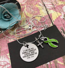 Lime Green Ribbon Necklace  - I Can Do All Things Through Christ Who Strengthens Me - Rock Your Cause Jewelry