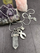 White Ribbon Healing Crystal Quartz Necklace - Rock Your Cause Jewelry