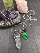 Green Ribbon Healing Quartz Crystal Necklace - Rock Your Cause Jewelry