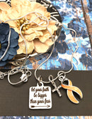 Peach Ribbon Necklace - Let Your Faith be Bigger Than Your Fear - Rock Your Cause Jewelry