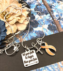 Peach Ribbon Necklace - Let Your Faith be Bigger Than Your Fear - Rock Your Cause Jewelry