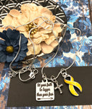 Yellow Ribbon Necklace – Let Your Faith be Bigger Than Your Fear - Rock Your Cause Jewelry