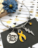 Gold Ribbon Bracelet - Stronger than the Storm Bracelet - Rock Your Cause Jewelry
