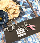 Pink Ribbon Necklace - Let Your Faith be Bigger Than Your Fear - Rock Your Cause Jewelry