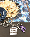 Purple Ribbon Necklace  - Let Your Faith be Bigger Than Your Fear - Rock Your Cause Jewelry
