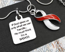 Red & White Ribbon Charm Necklace - If God Gives Us Only What We Can Handle, He Must Think I'm A Badass - Rock Your Cause Jewelry