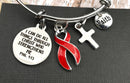 Red Ribbon Bracelet - I Can Do All Things Through Christ Phil 4:13 - Rock Your Cause Jewelry