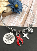 Red Ribbon Bracelet - I Can Do All Things Through Christ Phil 4:13 - Rock Your Cause Jewelry