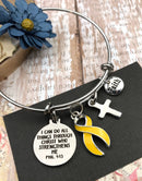 Yellow Ribbon Charm Bracelet - I Can Do All Things Through Christ Phil 4:13 - Rock Your Cause Jewelry