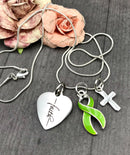 Lime Green Ribbon Faith Necklace - Rock Your Cause Jewelry